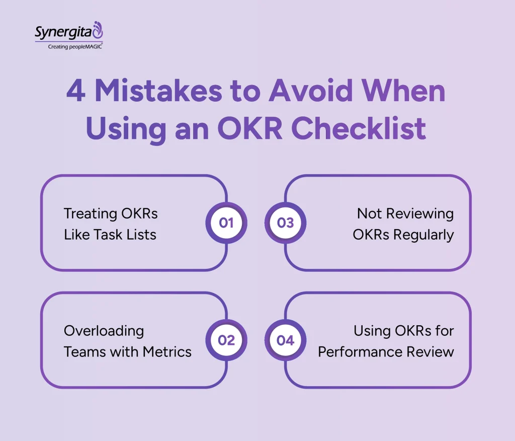 Common mistakes to avoid when using an OKR checklist in practice