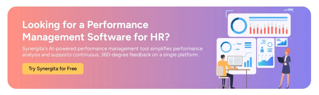 CTA image inviting readers to try Synergita free to understand how it simplifies performance management